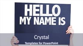  Presentation with name - Audience pleasing slides consisting of hello my name is card backdrop and a ocean colored foreground