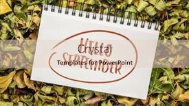  Presentation with cheerful - PPT layouts consisting of hello-september-cheerful-greeting-note background and a lemonade colored foreground