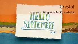  Presentation with note - PPT theme with hello-september-greeting-note-handwriting background and a yellow colored foreground