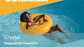  Presentation with summer party - Presentation theme with hello-summer-text-and-african background and a teal colored foreground