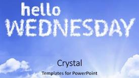  Presentation with cloud - Presentation featuring hello wednesday cloud word background and a light blue colored foreground