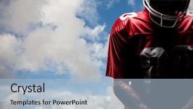  Presentation with football blue - Cool new presentation theme with helmet against blue sky backdrop and a light blue colored foreground