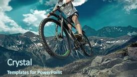  Presentation with stay healthy - Colorful theme enhanced with helmet and glasses stay backdrop and a ocean colored foreground