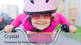  Presentation with carbon fiber bicycle frame - Slide set featuring helmet and goggles riding bicycle background and a light blue colored foreground