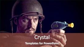  Presentation with man heart attact hand hold - Colorful PPT theme enhanced with helmet and hold little toy backdrop and a red colored foreground