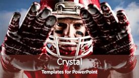  Presentation with football blue - PPT theme featuring helmet gesturing against blue sky background and a  colored foreground