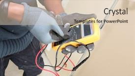  Presentation with multimeter - Beautiful PPT layouts featuring helmet gloves - electrician with a multimeter backdrop and a lemonade colored foreground