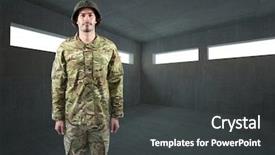  Presentation with concrete - Colorful PPT layouts enhanced with helmet in dark concrete room backdrop and a dark gray colored foreground