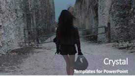  Presentation with motorcycle - Slide deck with helmet near amazing limestone cliff background and a gray colored foreground