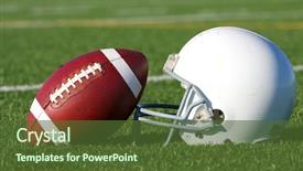  Presentation with football field - Audience pleasing slides consisting of helmet on the field backdrop and a tawny brown colored foreground