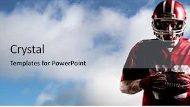  Presentation with football blue - PPT theme enhanced with helmet standing with rugby background and a lemonade colored foreground