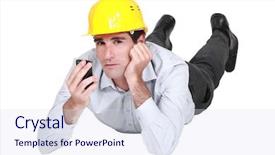  Presentation with microbial fuel cell - Presentation theme with helmet talking on his cell background and a  colored foreground