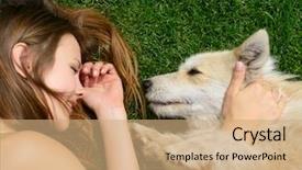  Presentation with helminth - Cool new slide deck with helminth - beautiful young happy laugh girl backdrop and a coral colored foreground