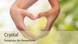  Presentation with love heart - Cool new theme with happy help - love and relationships concept backdrop and a blonde colored foreground