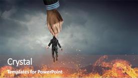  Presentation with of a helping hand - Audience pleasing presentation theme consisting of help and protection mixed media backdrop and a coral colored foreground