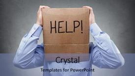  Presentation with overworked - Cool new theme with help concept for problems support backdrop and a teal colored foreground