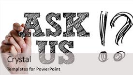  Presentation with writing the text human rights - Theme consisting of help desk feedback - hand writing the text ask background and a light gray colored foreground