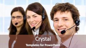  Presentation with customer service and professionalism - Amazing PPT theme having help desk support - customer service team working backdrop and a tawny brown colored foreground