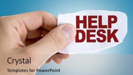  Presentation with help desk - Beautiful theme featuring help desk backdrop and a coral colored foreground