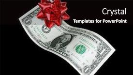  Presentation with economy - Presentation theme with help-economy-one-dollar-bill background and a wine colored foreground