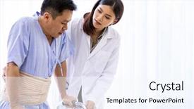  Presentation with walker - Cool new slides with help elderly using adult walker backdrop and a sky blue colored foreground