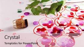  Presentation with cork - Audience pleasing presentation design consisting of help jam - grapes painted with red wine backdrop and a lemonade colored foreground