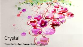  Presentation with cork - Colorful slide set enhanced with help jam - grapes painted with red wine backdrop and a light gray colored foreground