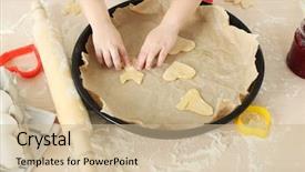  Presentation with cookies - Cool new PPT layouts with help jam - little girl preparing cookies backdrop and a  colored foreground