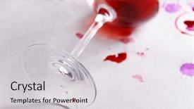  Presentation with green watercolor paper texture - Presentation design having help jam - wineglass of spilled wine background and a light gray colored foreground