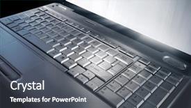  Presentation with notebook - Audience pleasing slides consisting of help keyboard - notebook computer backdrop and a gray colored foreground