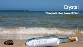  Presentation with sea shore - Theme with help message in bottle background and a teal colored foreground