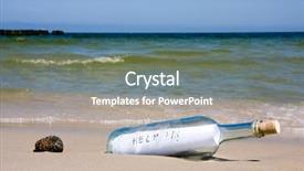 Presentation with sea shore - Beautiful PPT layouts featuring help message in the bottle backdrop and a gray colored foreground
