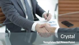  Presentation with welcome - Theme enhanced with help mind - welcome and handshake business partners background and a gray colored foreground