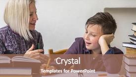  Presentation with homework - Presentation design featuring help of his tutor background and a coral colored foreground