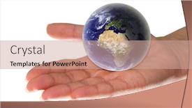  Presentation with world - Audience pleasing slide set consisting of help-to-your-world backdrop and a coral colored foreground