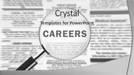  Presentation with help wanted - Presentation featuring help wanted - magnifying glass over the word background and a light gray colored foreground