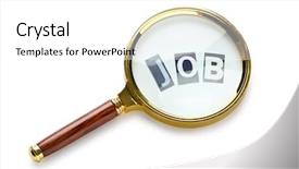  Presentation with unemployment - Beautiful slide deck featuring help wanted - unemployment concept with magnifying glass backdrop and a white colored foreground