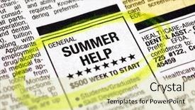  Presentation with help wanted - Presentation theme with help wanted ad background and a blonde colored foreground