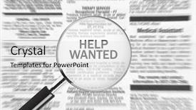  Presentation with help wanted - Slide set having help wanted ad background and a light gray colored foreground