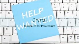  Presentation with help wanted - Presentation theme consisting of help wanted mesage on keyboard background and a sky blue colored foreground