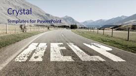  Presentation with asphalt road - Cool new PPT theme with help word on asphalt road backdrop and a lemonade colored foreground