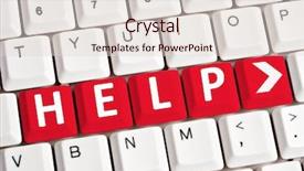 Presentation with keyboard - PPT theme featuring help word on white keyboard background and a lemonade colored foreground