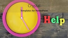  Presentation with wooden - Colorful slide deck enhanced with help-word-on-wooden-table and a gold colored foreground