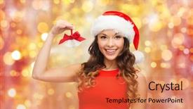  Presentation with jingle - Amazing slide deck having santa helper hat with jingle backdrop and a red colored foreground