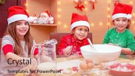  Presentation with christmas ribbon festive - Slides enhanced with helper traditional preparation to christmas background and a coral colored foreground