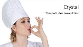 Presentation with lean - Beautiful presentation theme featuring helpful hint - attractive cook woman becoming lean backdrop and a white colored foreground