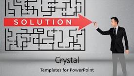  Presentation with solution success hard work pencil - Theme enhanced with helpful hint - solution word maze and business background and a light gray colored foreground