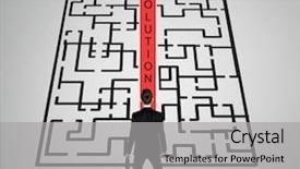  Presentation with solution - Slide deck having helpful hint - solution word maze and business background and a light gray colored foreground
