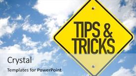  Presentation with tips internship - Slide deck with helpful hint - tips tricks sign with sky background and a light blue colored foreground