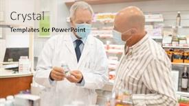  Presentation with pharmacist - Slide deck consisting of helpful-pharmacist-suggesting-a-product background and a lemonade colored foreground